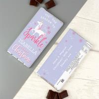 Personalised Unicorn Christmas Milk Chocolate Bar Extra Image 2 Preview